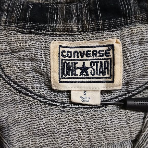 Converse ONE STAR  Men's Small double-layer Cotton Black Plaid Button-Up shirt - Picture 3 of 16